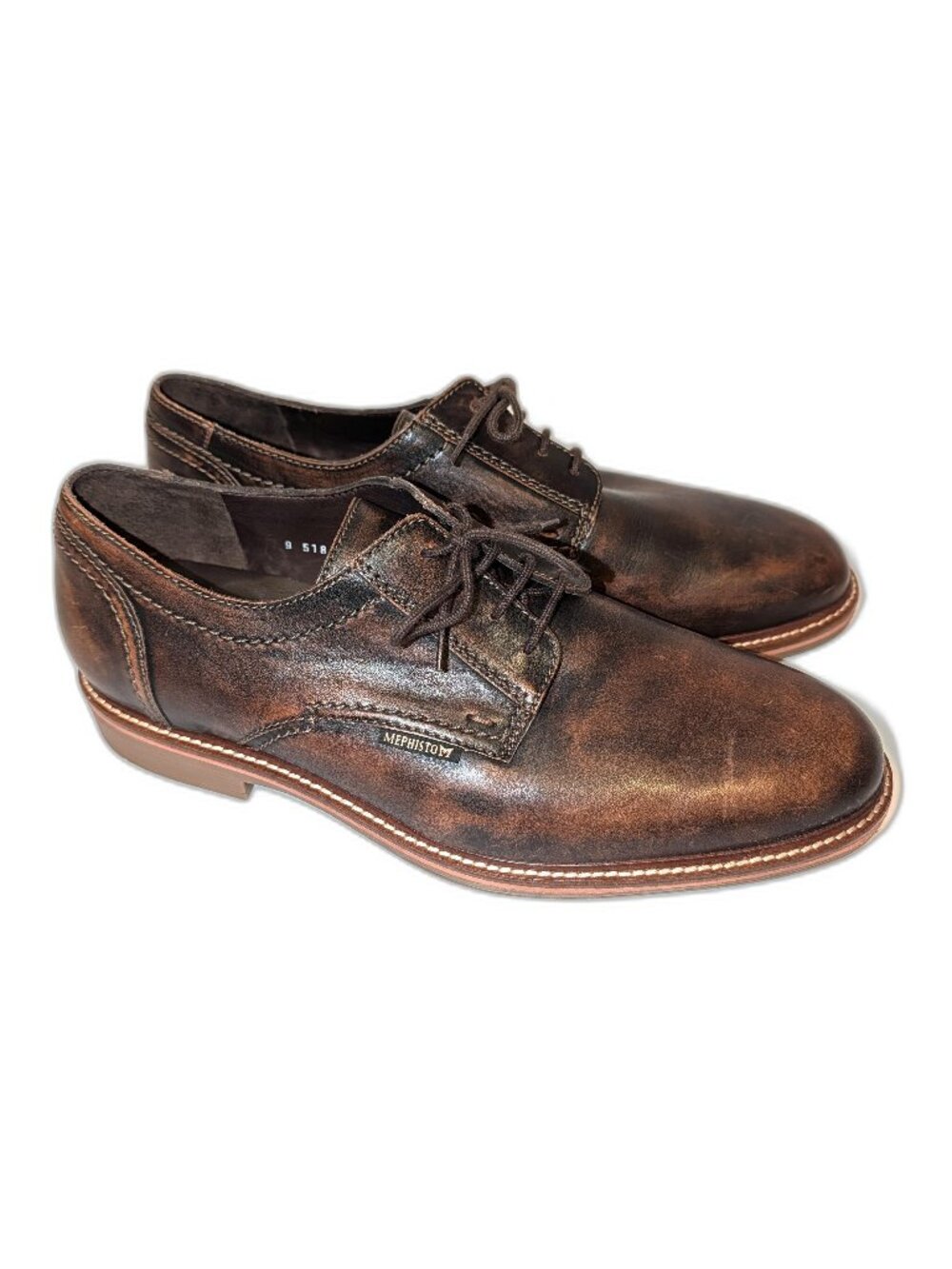Mephisto Men's | Waino Leather Derby Shoes in Patina Brown | Size 11.5